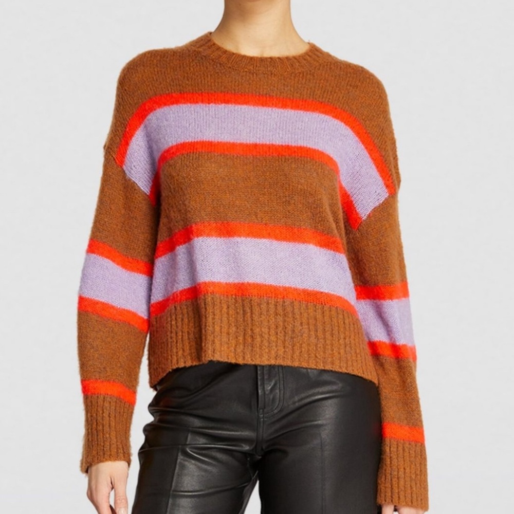ALLSAINTS GINI STRIPED WOOL-BLEND SWEATER - M